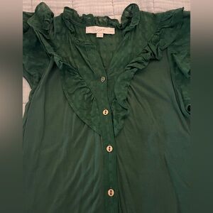 LOFT Emerald Button-Down Top